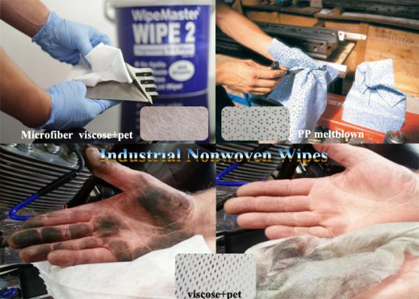 ISO White Viscose+pet,Microfiber,Woodpulp Oil Absorbent Industrial Use Spunlace