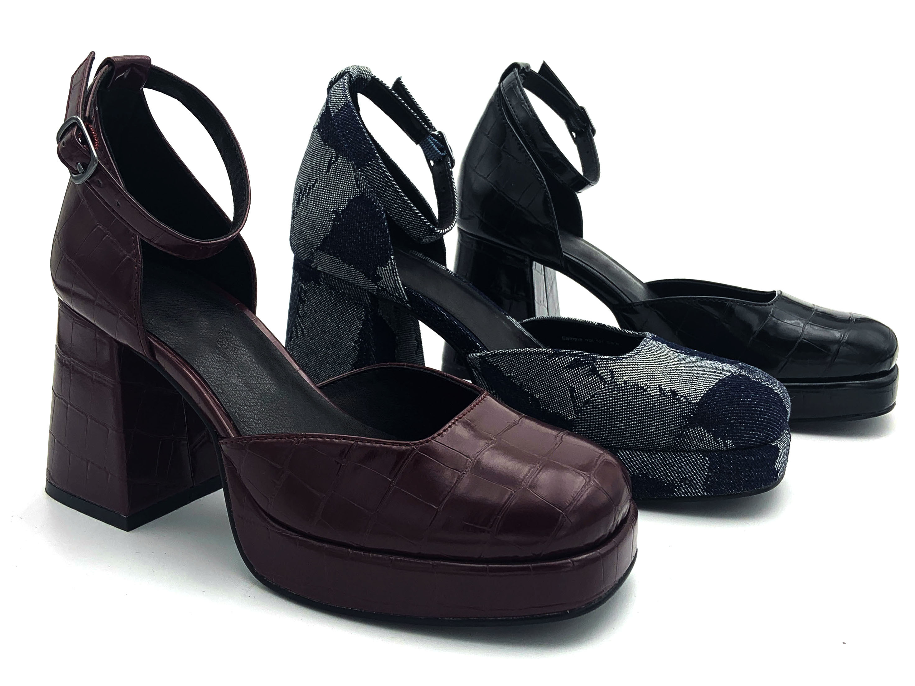 Fashionable Women Black Heels Slip On Type For Party Cocktail
