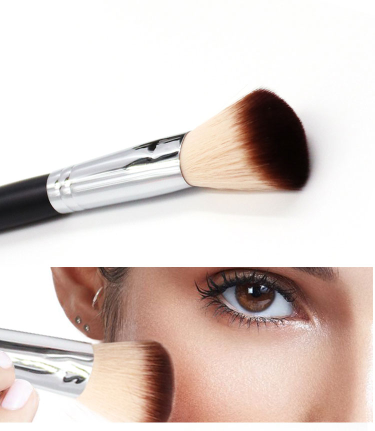 Professional Natural Wooden Handle Single Face Brush Eye Cosmetic Brushes Fluffy Powder Foundation Brush