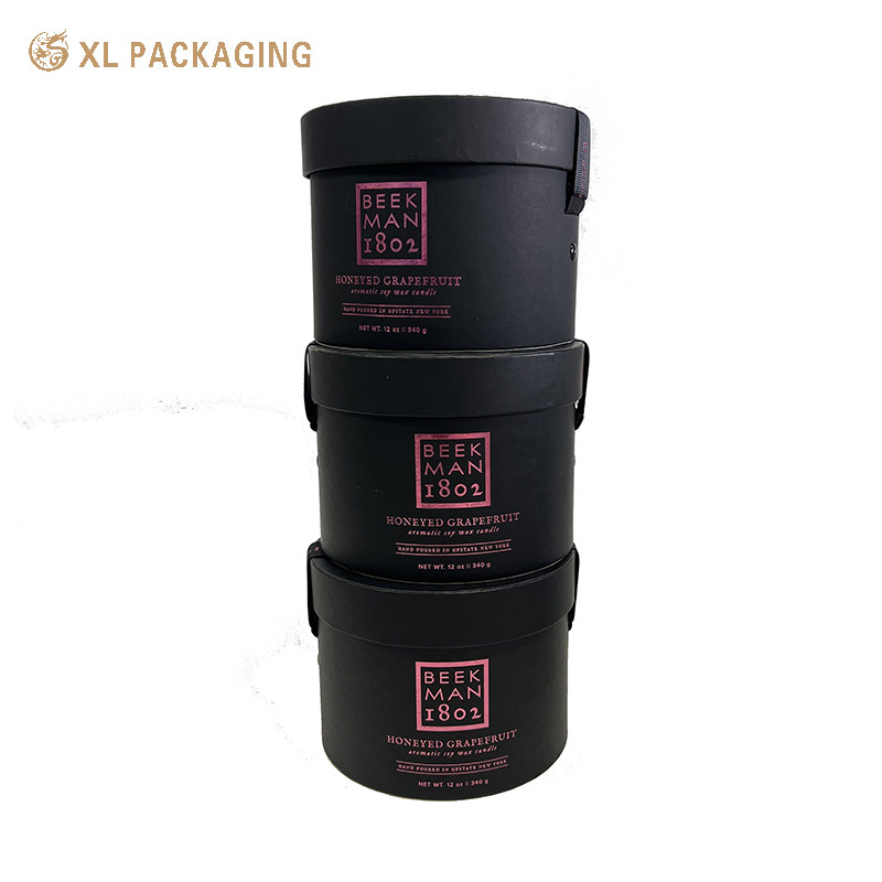 Custom Black Paper Candle Tubes Flat Edge Black Paper Tube Packaging Biodegradable Kraft Paper Tube