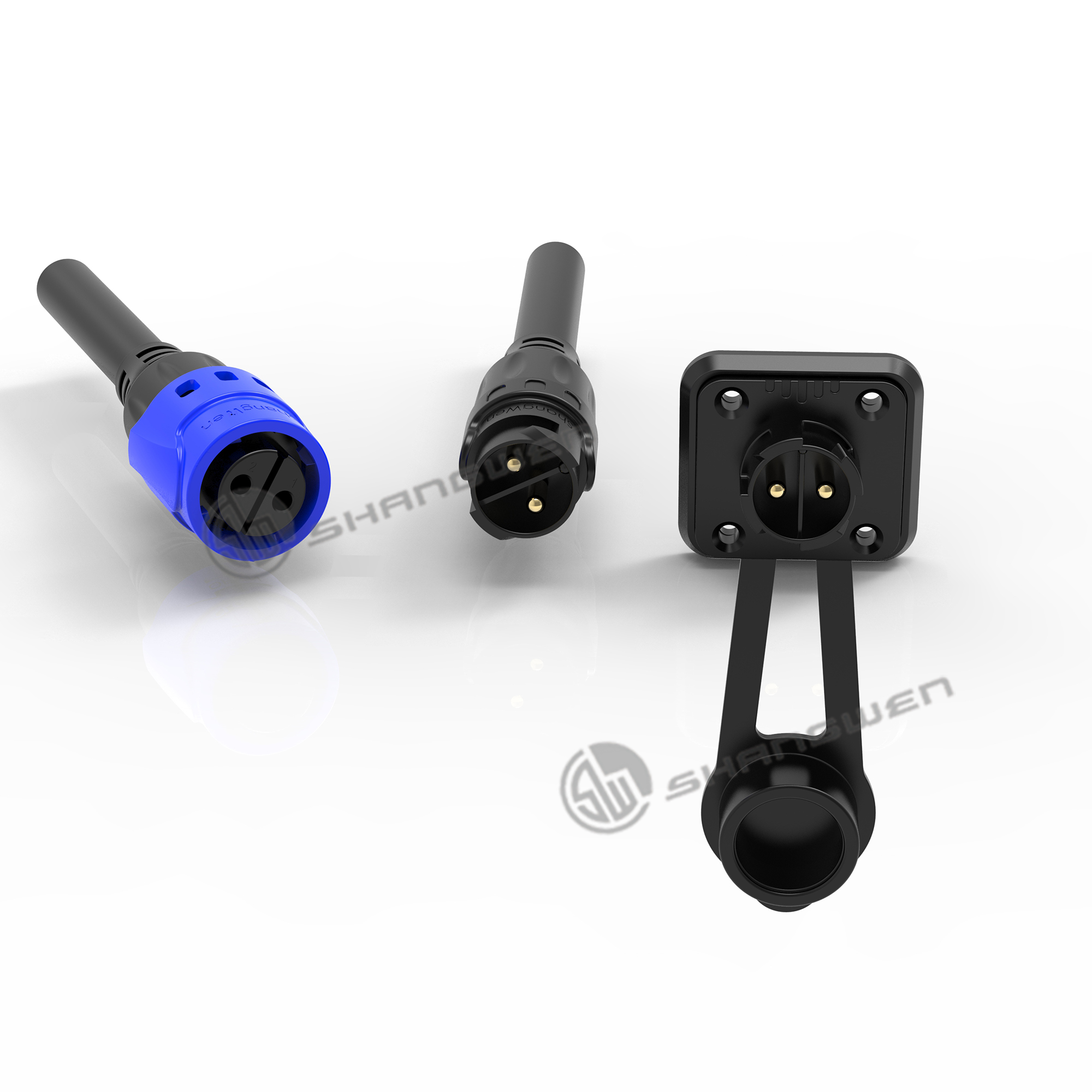 Industrial 2 Pin Connector Outdoor M19 Female Connector Electrical