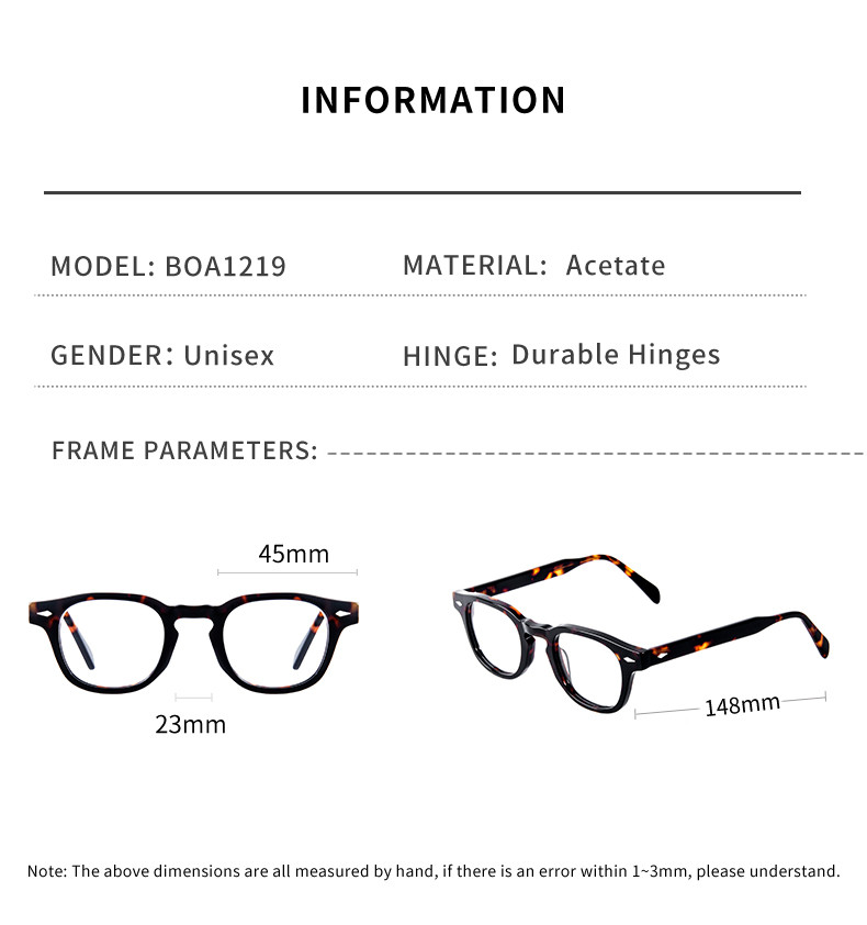 Tortoiseshell Round Acetate Glasses Frame With Optical Frame