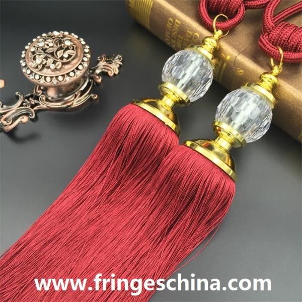 Fashion custom long tassel fringe trimming for curtain attractive tieback