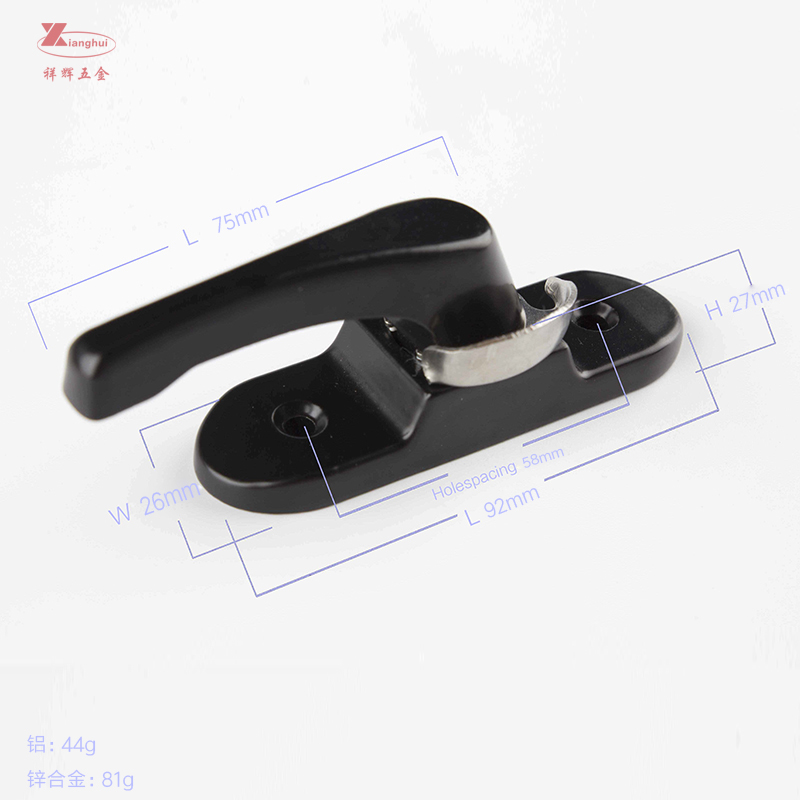 Handle UPVC Door and Windows with Convenient Aluminum Sliding Window Crescent Lock