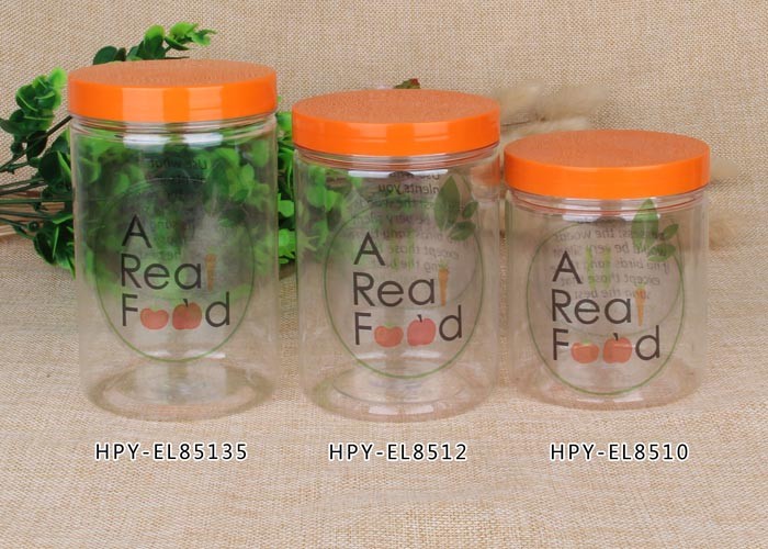 Damp - Proof Clear Pet Jars Cylinder Packaging Tube 760ml Hot Foil Stamping