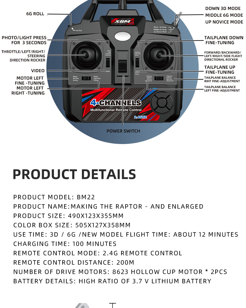 F22 Rtf Epp Foam Jet Airplane Remote Control Rc Fighter Plane Toy Age Range 8 to 13 Years Control distance About 200 meters