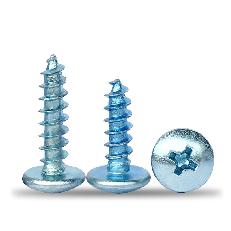 Zinc Plated Steel Big Truss Head Phillips Drive Pointed Screws Cross Recessed Mushroom Head Tapping Screws