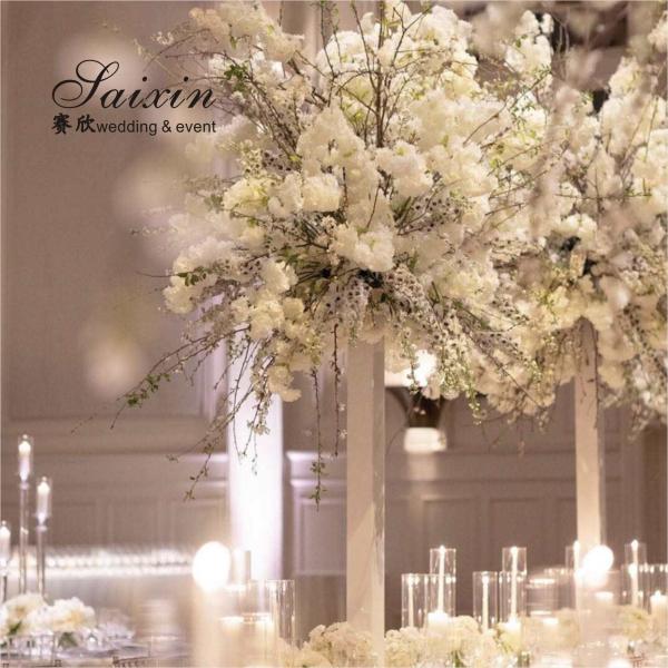 ZT-564 Luxury high White Pillar tree stand acrylic flower arrangement stands