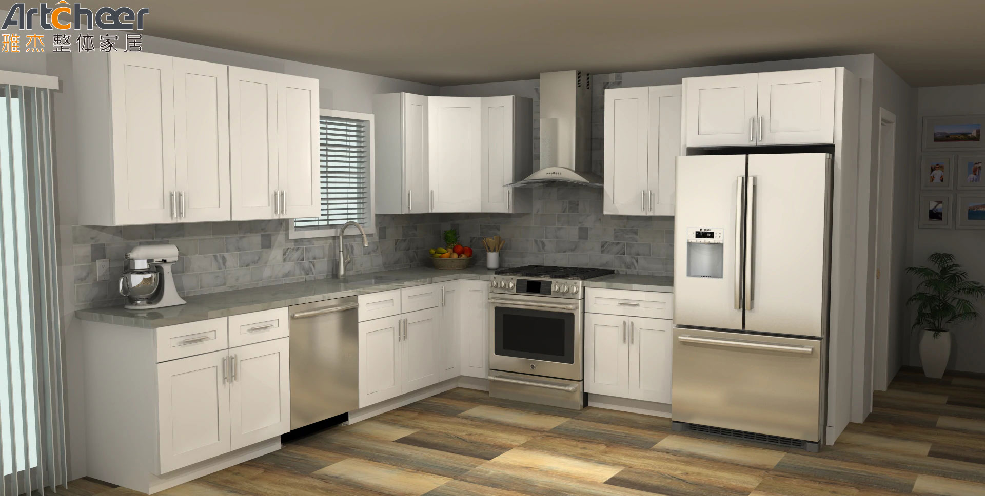 Affordable Flat Pack Kitchen Cabinet with HPL/HPDL Door Material and Customized Design