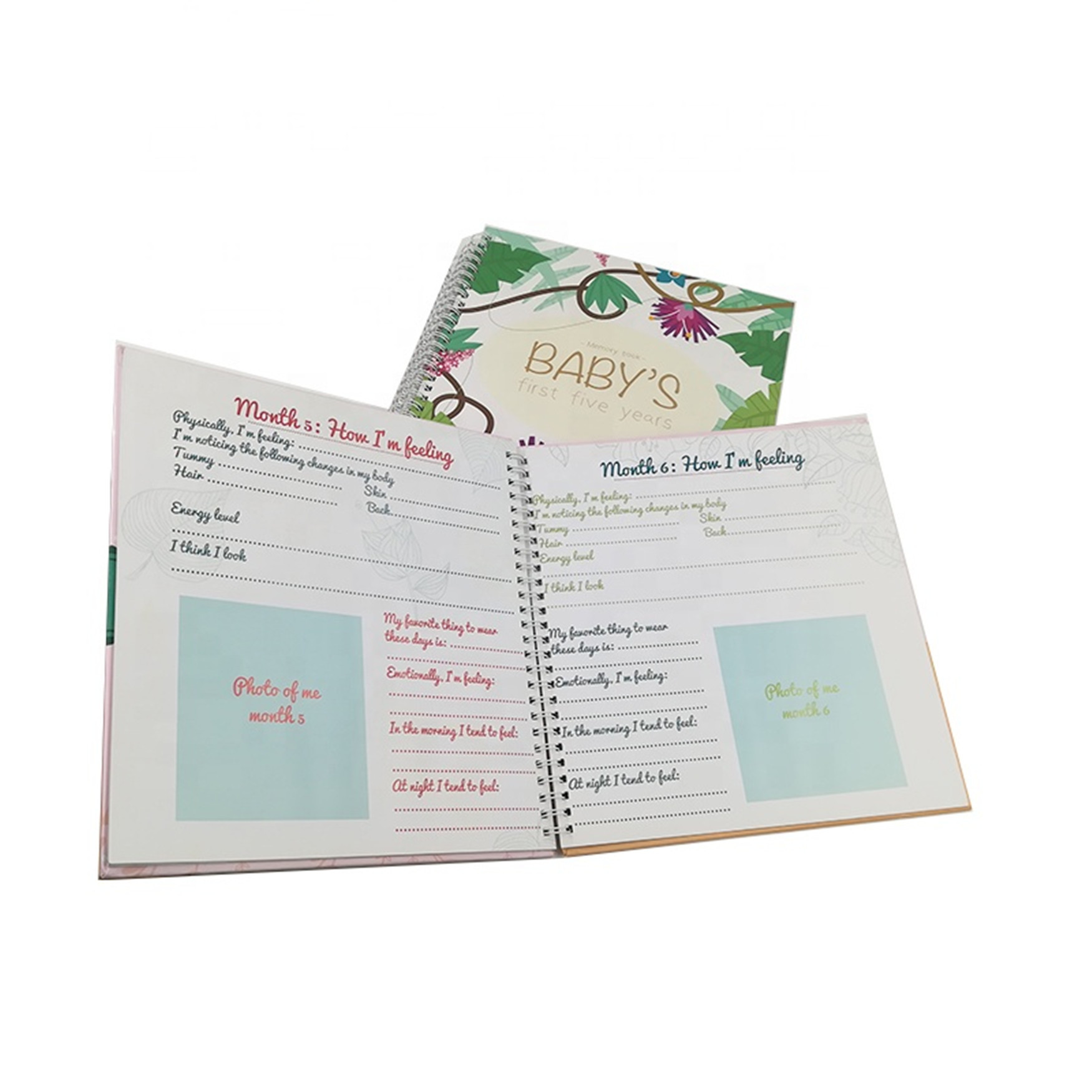 Custom Pregnancy Keepsake Book / Hardcover Spiral Binding Baby Memory Books