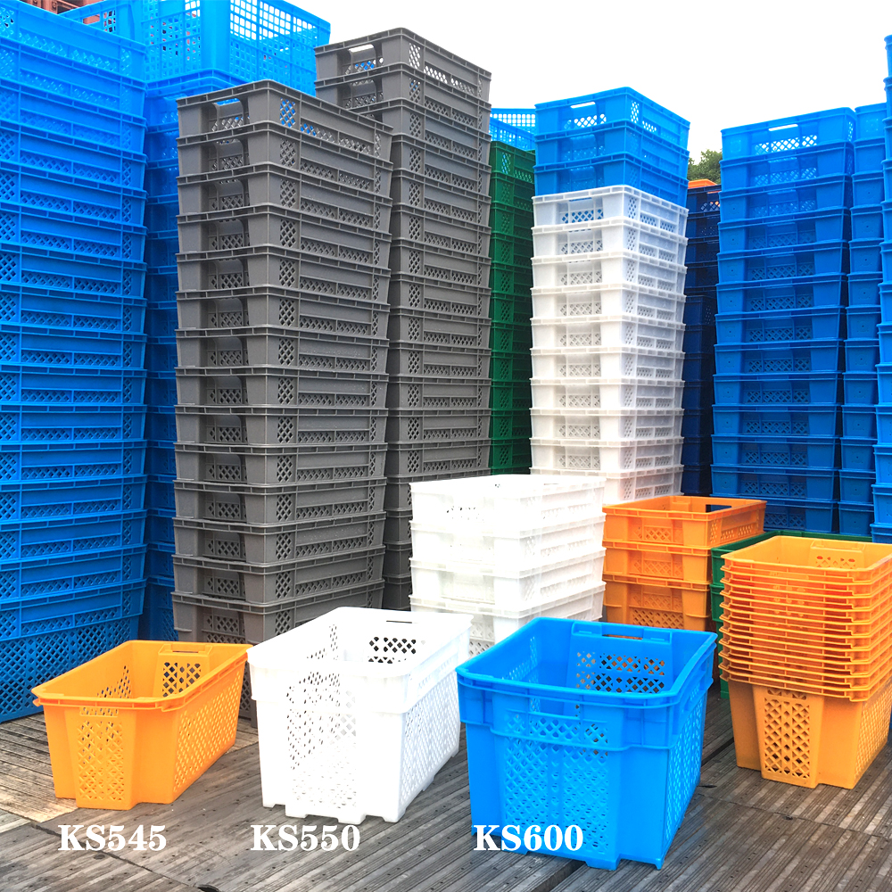 Egg Collapsible Plastic Crates Shipping Stacking Nesting Agricultural Supermarkets