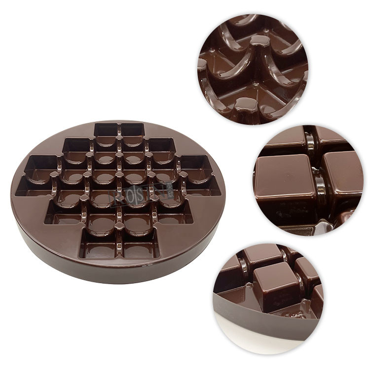 Round 24 Cavity Plastic Chocolate Packaging Customizable Plastic Chocolate Tray