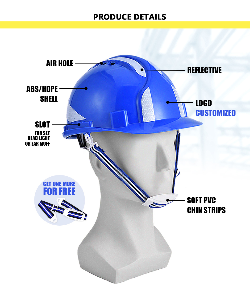 Green Worker Construction Site Helmet ANSI Z89.1 High Density ABS Shell OEM