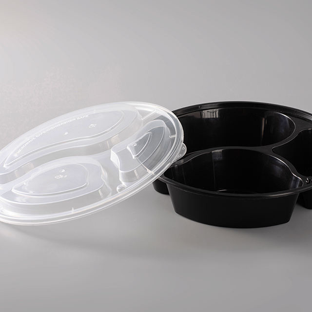Eco-Friendly Disposable Round Bento Box Plastic And Microwavable