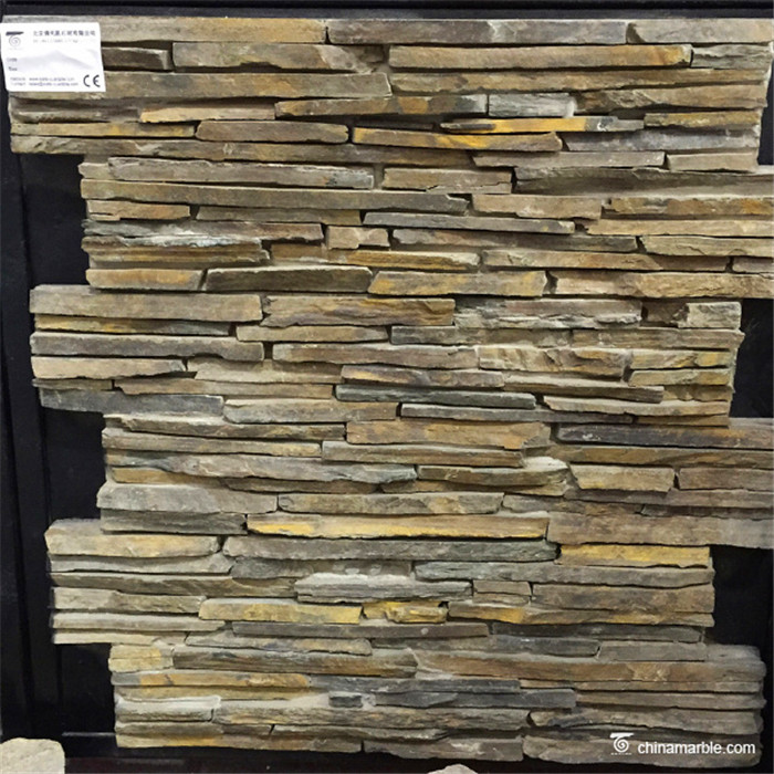 Natural Stone Wall Cladding With Cement Backed High Temperature Resistant