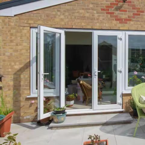Insect Screen Aluminum Swing Door with Double Tempered Clear Glazing and