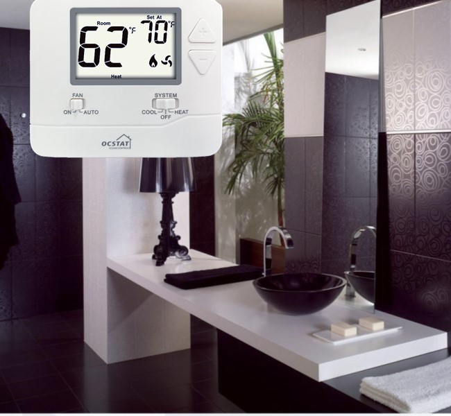 Batteries Or 24 V Power HVAC Thermostat Heating System Control