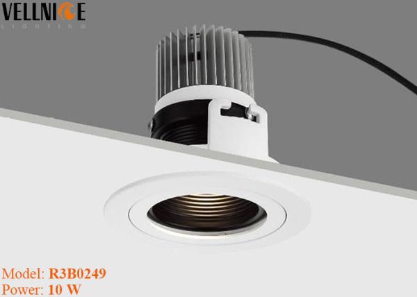 10W Hotel Room LED Recessed Downlight , Adjust Indoor LED Ceiling Light Cool