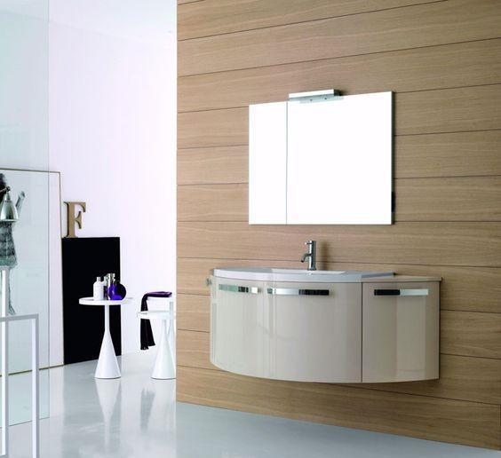 Modern Design Customized Round Bath Vanity Wooden Panel Bathroom Cabinet With Mirror