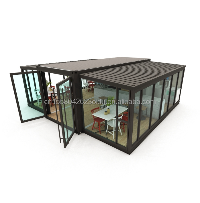Fast Food Shop or Modern Office Expandable 20ft Container House with Customized Color and Aluminum Alloy Windows