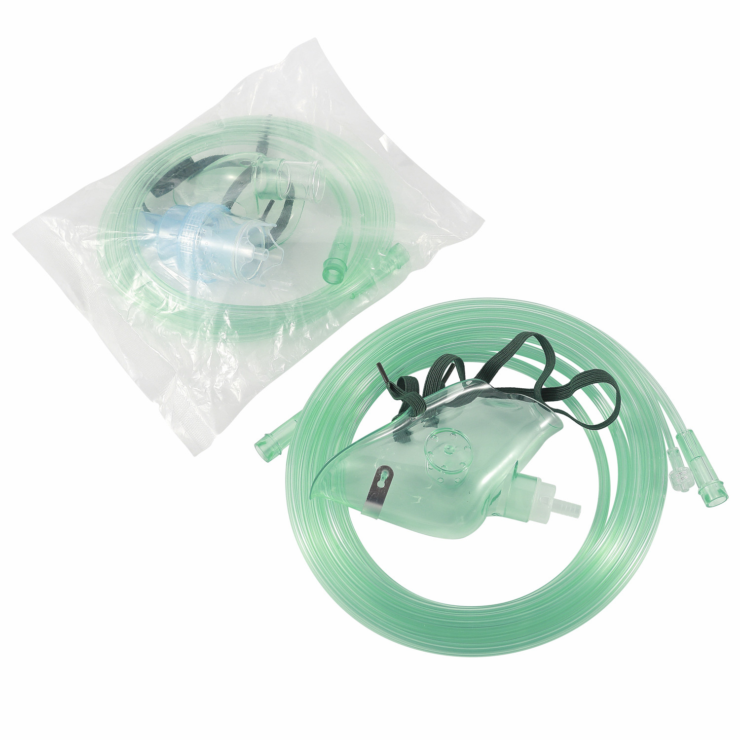 Medical Grade PVC Child Use OEM Transparent Or Green Medical Breathing Oxygen Mask