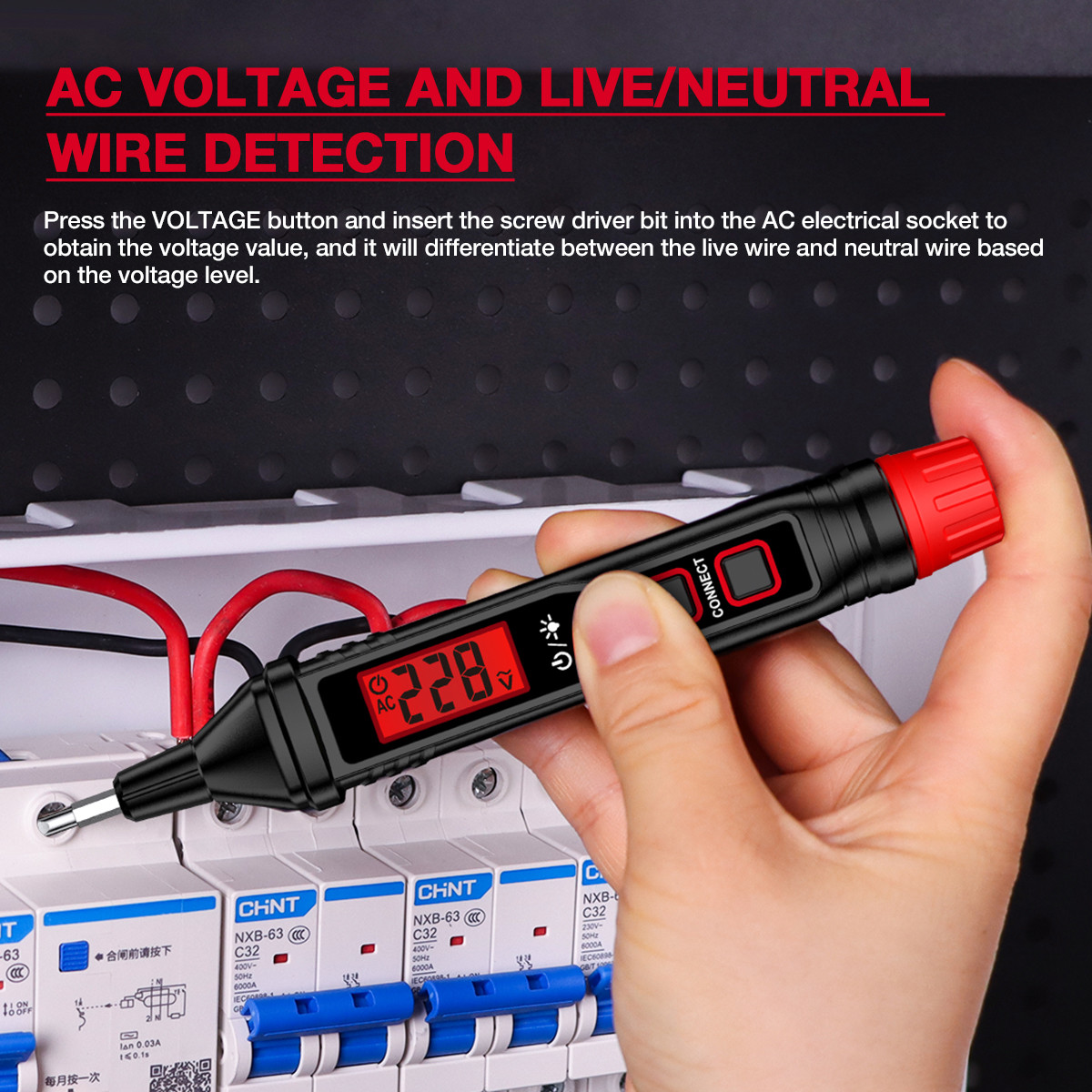 HT92 Electrical Pen Tester Multifunction LCD Digital Display Electroprobe AC/DC Voltage Tester Electroprobe With Light