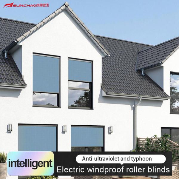 Outdoor Roller Zip Track Blinds Customizable Openness Factor 5% 10% 30% 100%