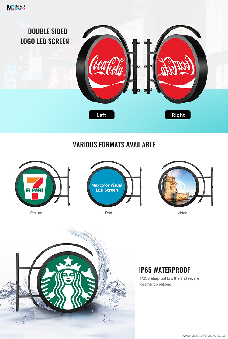 Indoor Outdoor Round Shape circle led display Front Service Maintenance Full Color