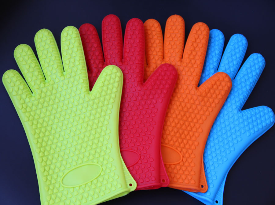 Heat Resistant Silicone BBQ Grill Oven Gloves, Silicone BBQ Grill Oven Mitt