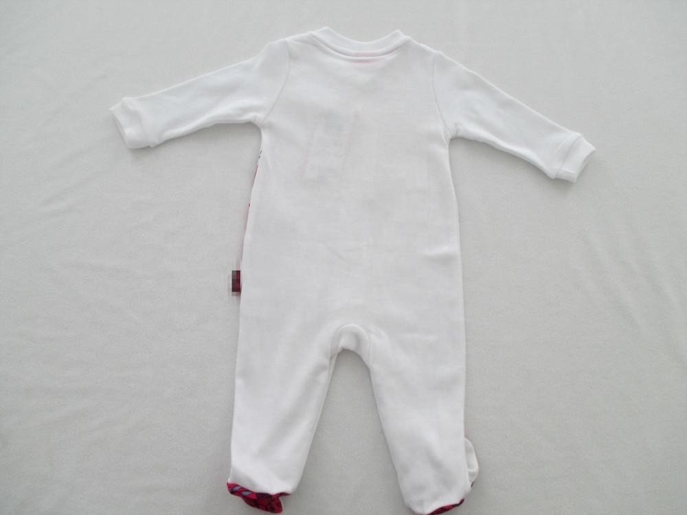 Cotton Interlock 220G Personalised Baby Pyjamas Long Sleeve With Feet Frills Along Placket