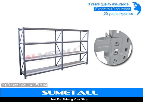 Free Standing Diamond Hole Commercial Metal Shelving Longspan Racking For