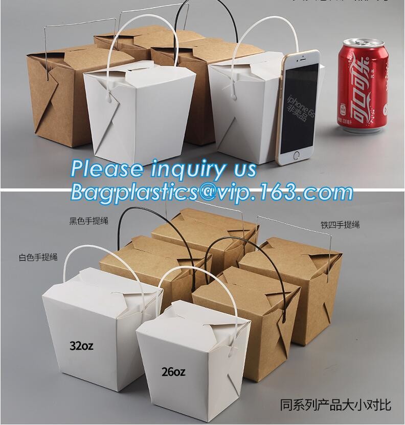 Cheap Cardboard foldable kraft paper lunch box with window,Lunch noodle fast food kraft paper box by customized logo pri