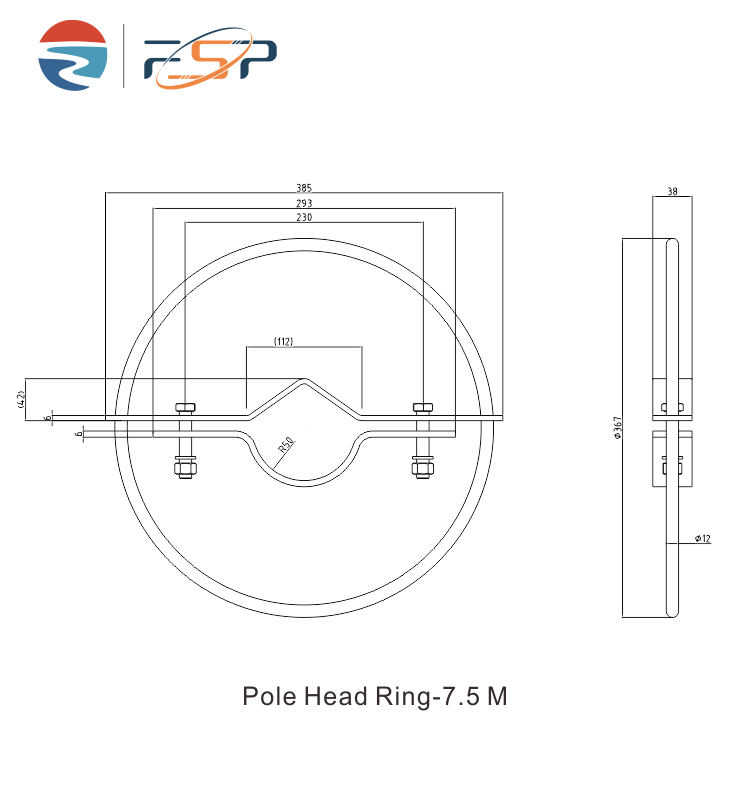 Outdoor Iron Pole Head Ring for Electrical Pole Mounting Used in FTTH Construction