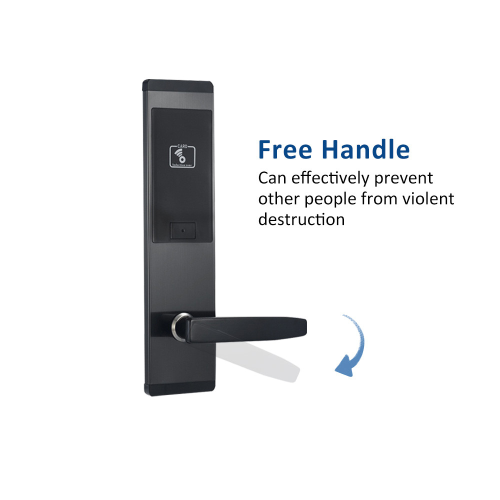 Zinc Alloy Black Hotel Key Card Door Locks With ANSI Mortise MF1 Card Type