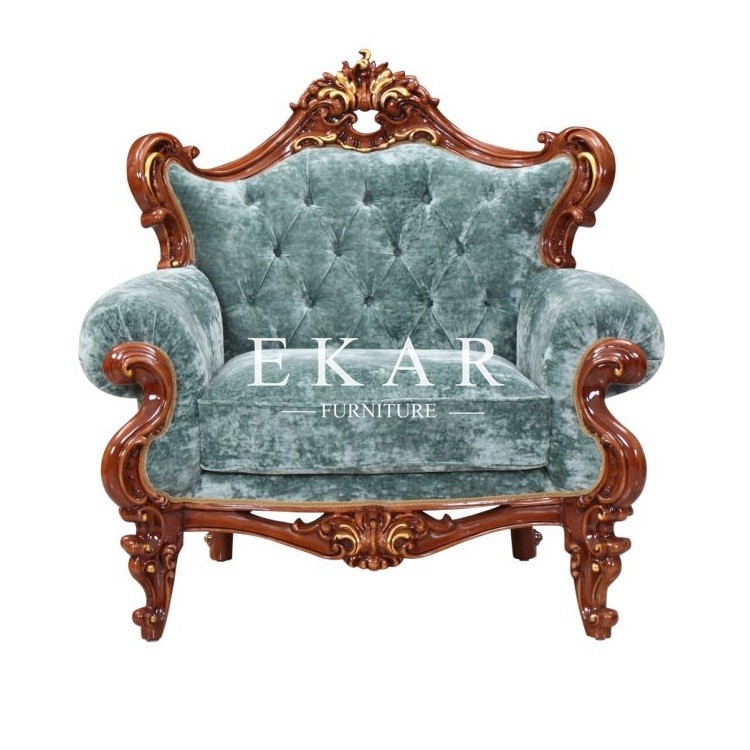 Italian Luxury Velvet Classic Furniture Living Room Sofa Set LS-A318T