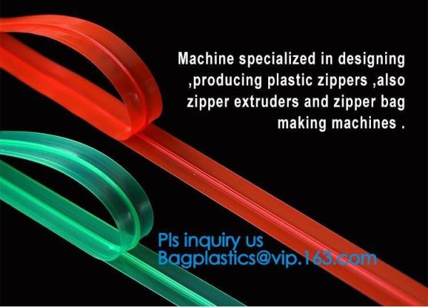 Flange Zipper Teeth, PP/PE/PVC/EVA Plastic Flange Zipper For Pouch, PP/PE/PVC