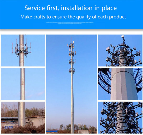 Mobile Phone Communication 35M Steel Monopole Tower