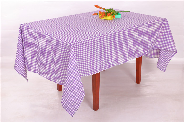 Elegant Style Purple And White Checkered Table Cloth 54x72 72x108 Inch