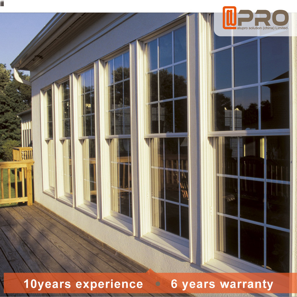 Standard Tempered Glass Aluminum Sash Windows / Aluminum Single Hung Windows