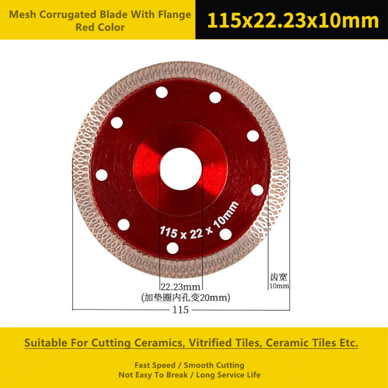 Ceramics 115mm Diamond Cutting Disc , 1.6mm Wet Dry Diamond Blade