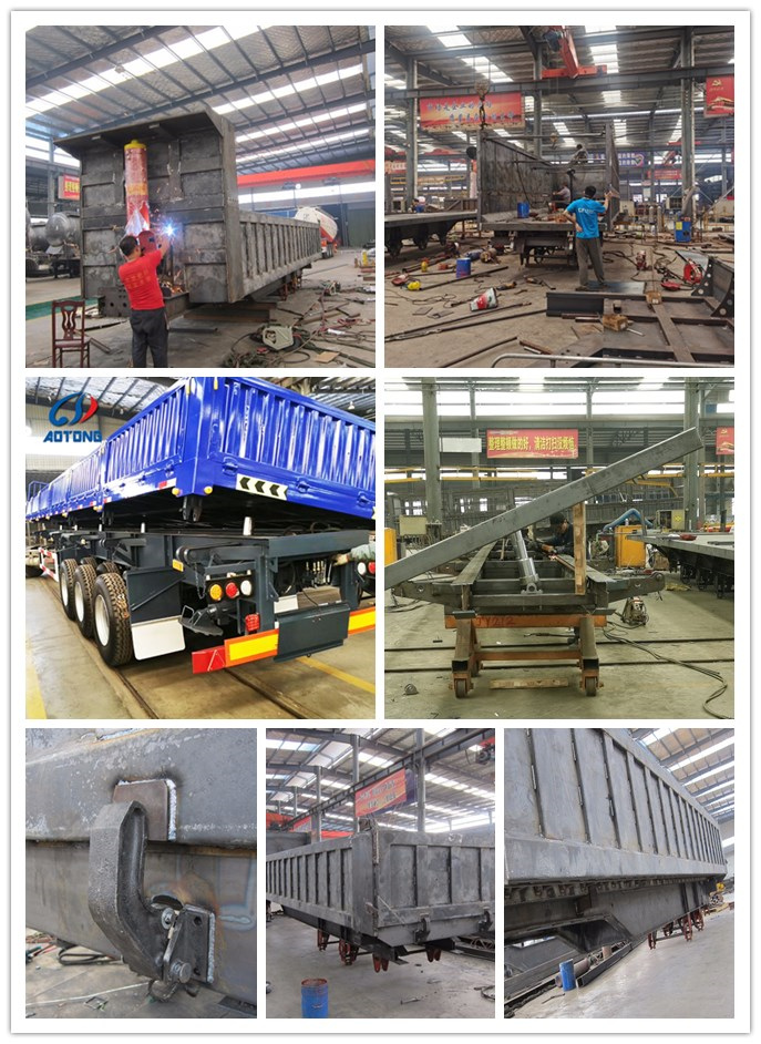 HAVY Hydraulic Cylinder 3 Axles 50T Rear Dump Semi Trailer Tipping Truck Trailer Self Discharge Dumping Trailers