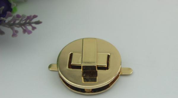 OEM leather bag metal accessories round shape nickel color twist turn locks for