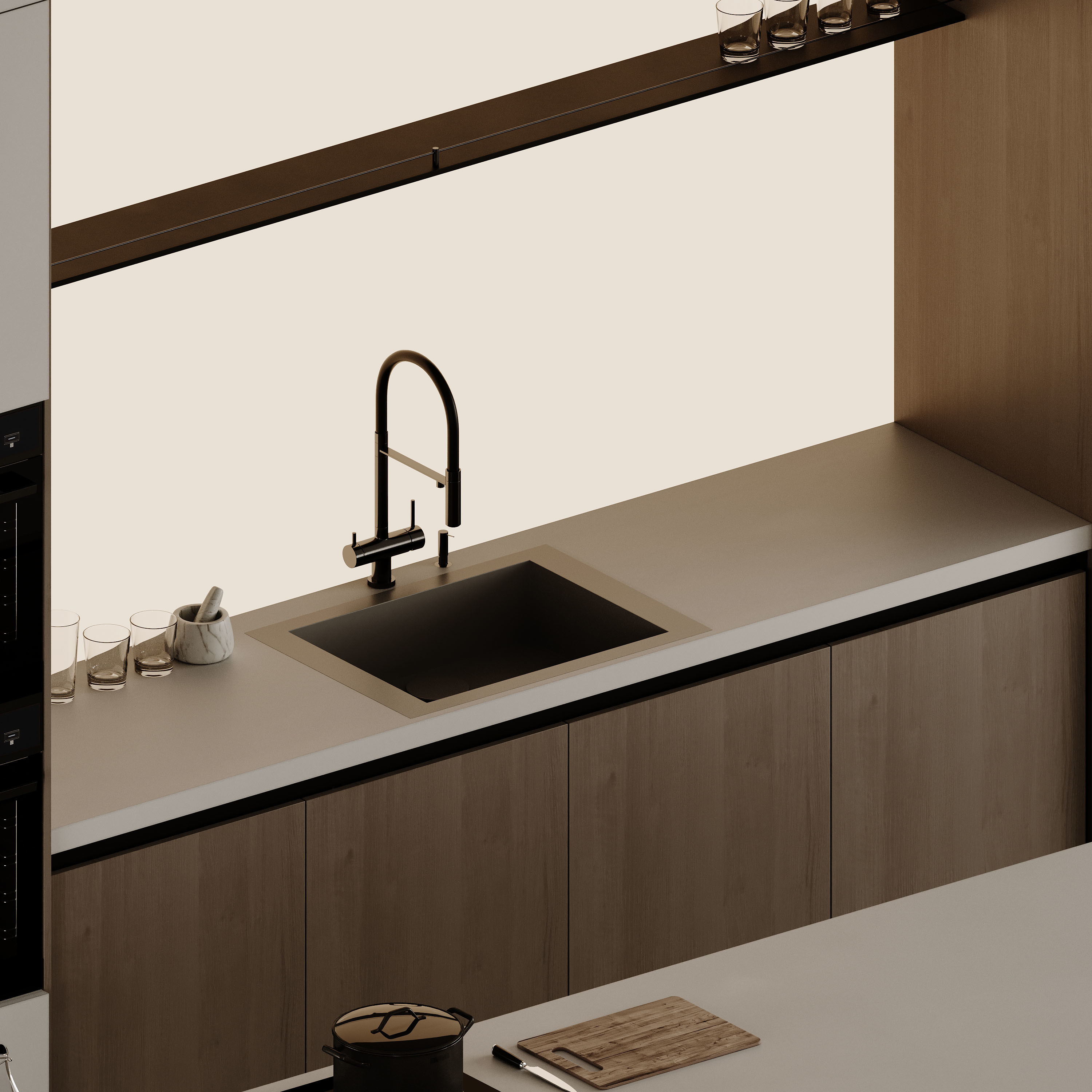 Luxury Island Solid Surface Plywood Storage Full Kitchen Units Set Modern Cabinets Corner Wall Cabinets Kitchens for Home