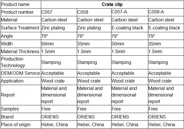 Spring Steel Reusable Shipping Crate Clip V Shape Clip for Wooden Box