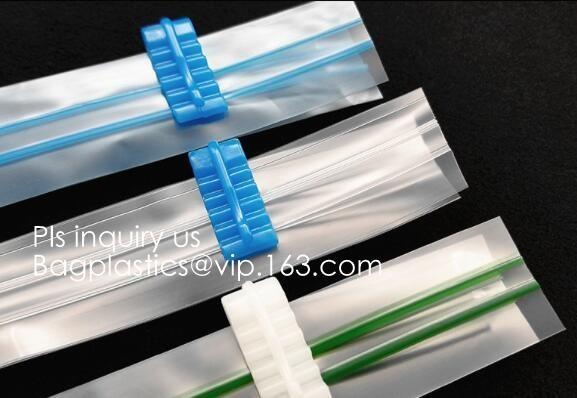 pe vacuum plastic cheap double color flange zipper, PP flange zipper, double