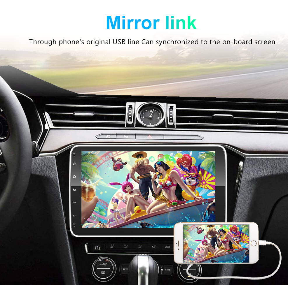 10.1 inch Big IPS Screen Car Multimedia Player with Rotatable Display and GPS Stereo