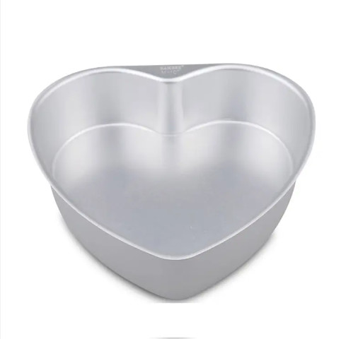 Aluminum Anode Heart Shaped Cake Mold With Fixed Base Non Removable Baking Mold