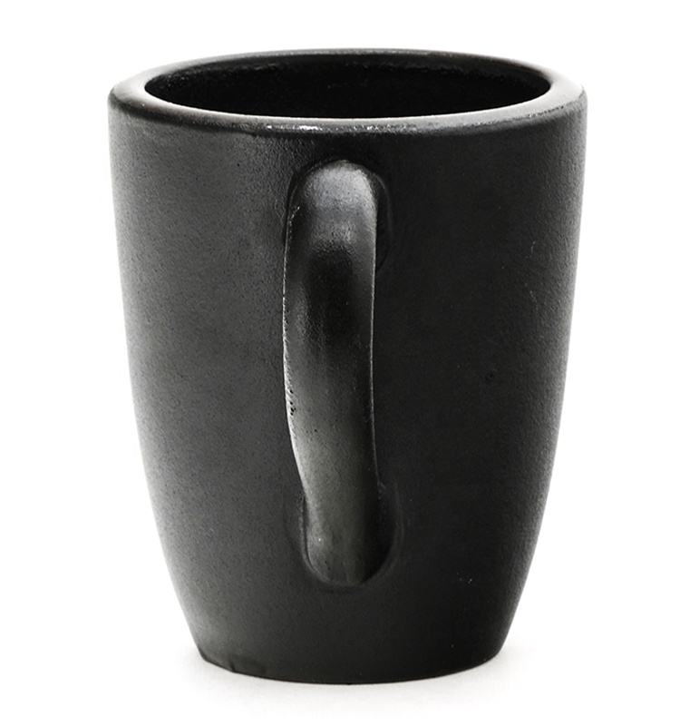Custom Logo Plain Black Glazed Color Reusable Ceramic Coffee Mug