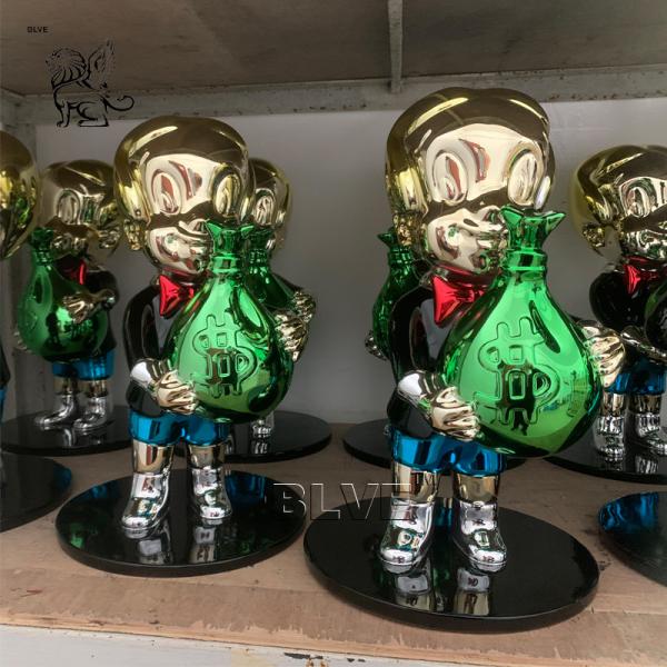 Life Size Rich Resin Wealth Statues Fiberglass Monopoly Sculpture Spray Plating