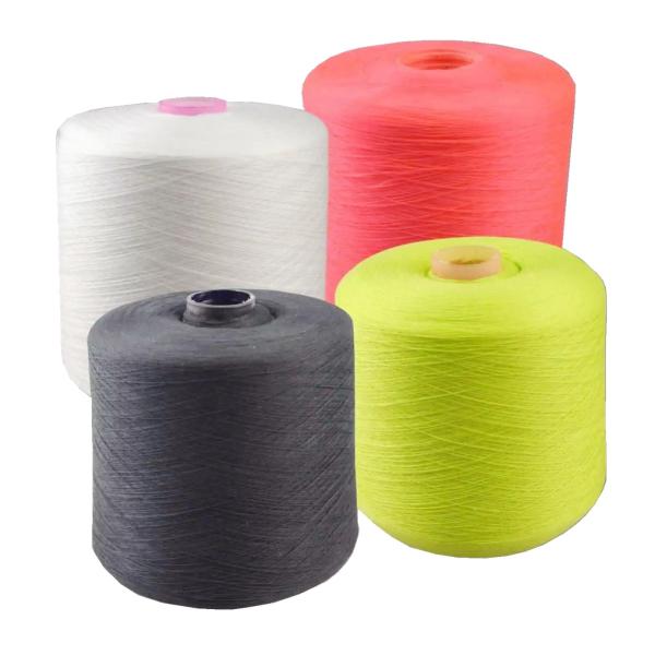 40/2, 40/3 Black Red White 100% Polyester Ring Spun Dyed Yarn For Sewing